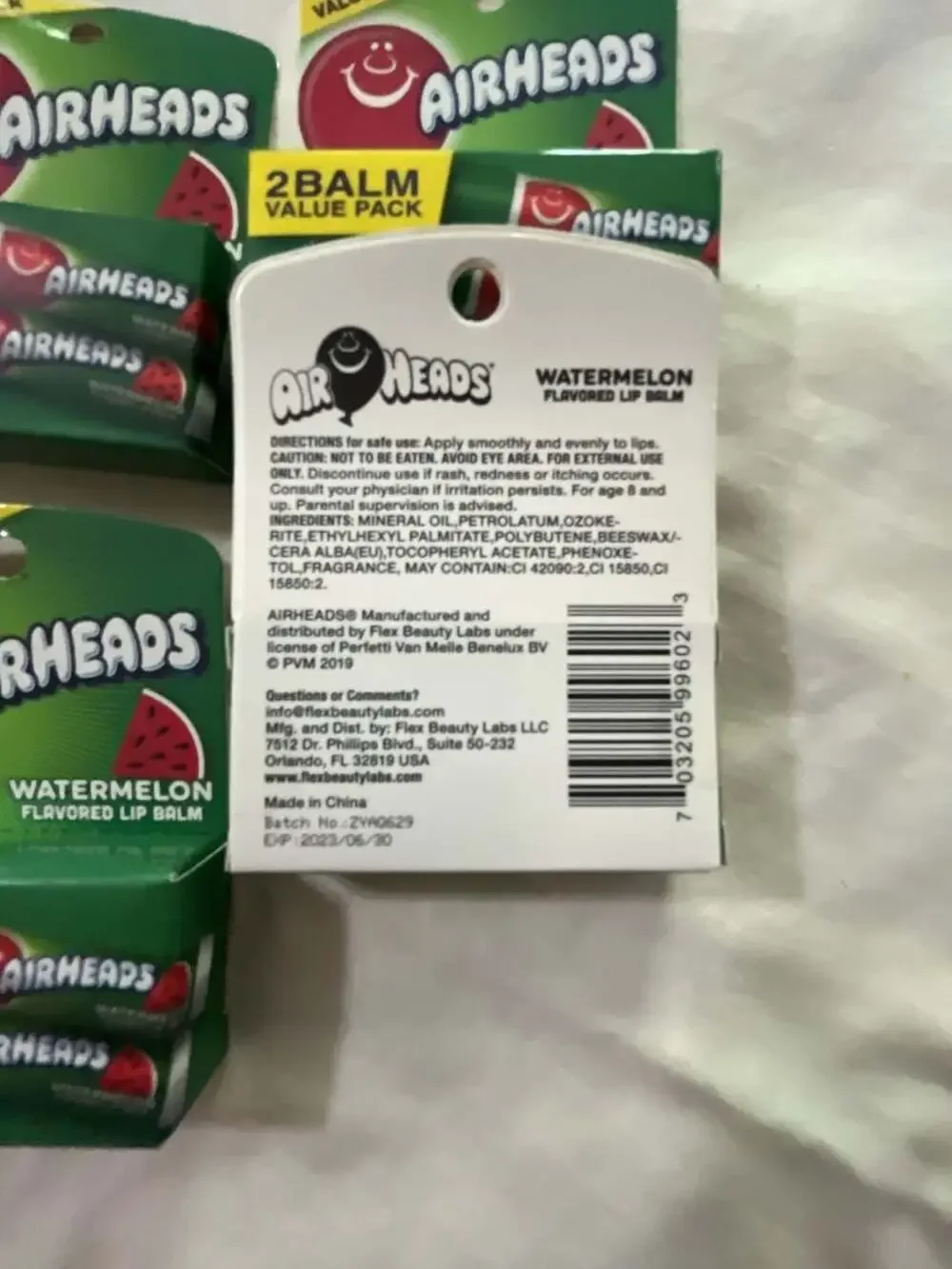 Airheads Watermelon Flavored Lip Balm 2-Pack Value Pack (4 Sets)